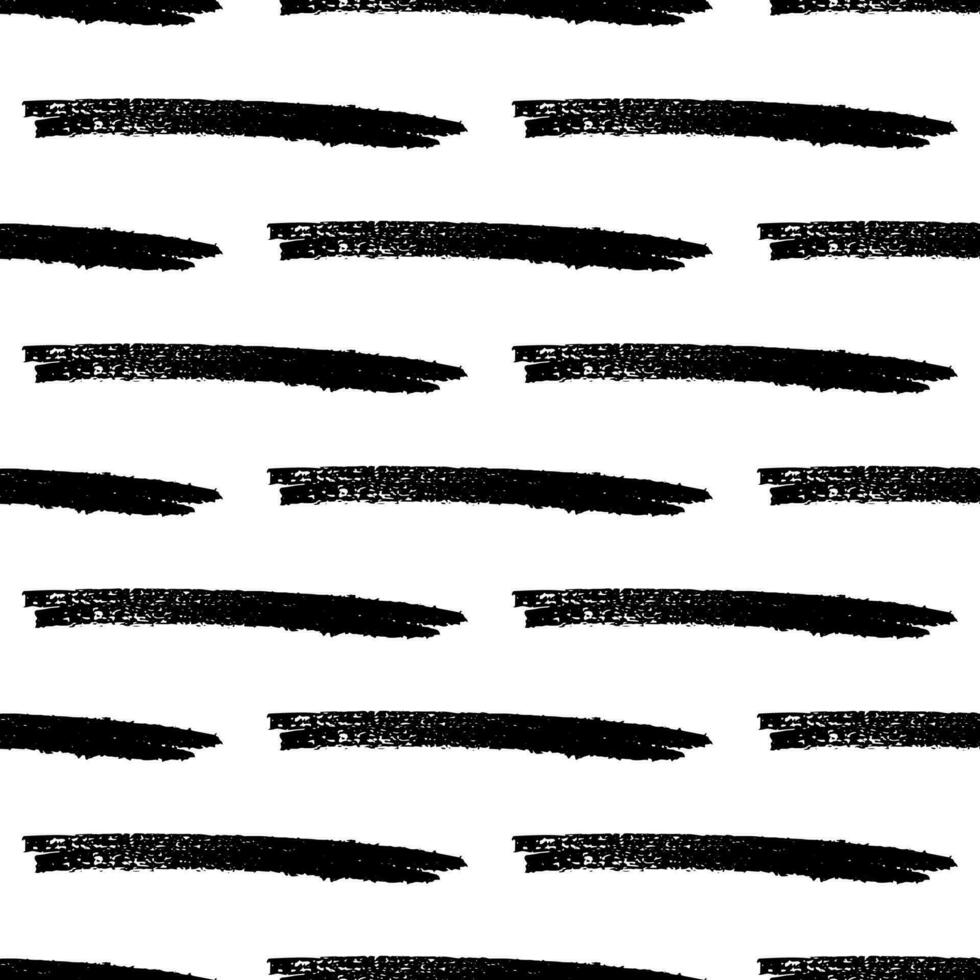 Seamless pattern with black marker brushstrokes vector