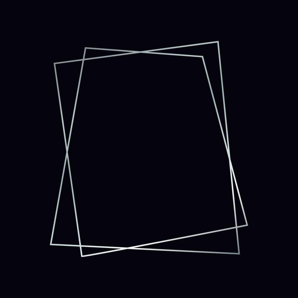 Silver geometric polygonal frame vector