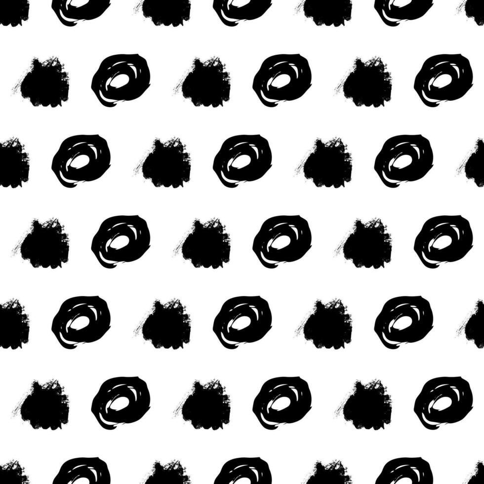 Seamless pattern with black brushstrokes vector