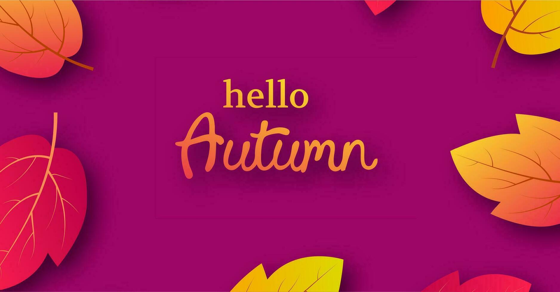 Autumn background with maple yellow leaves and place for text.  Banner design for fall season banner or poster. Vector illustration