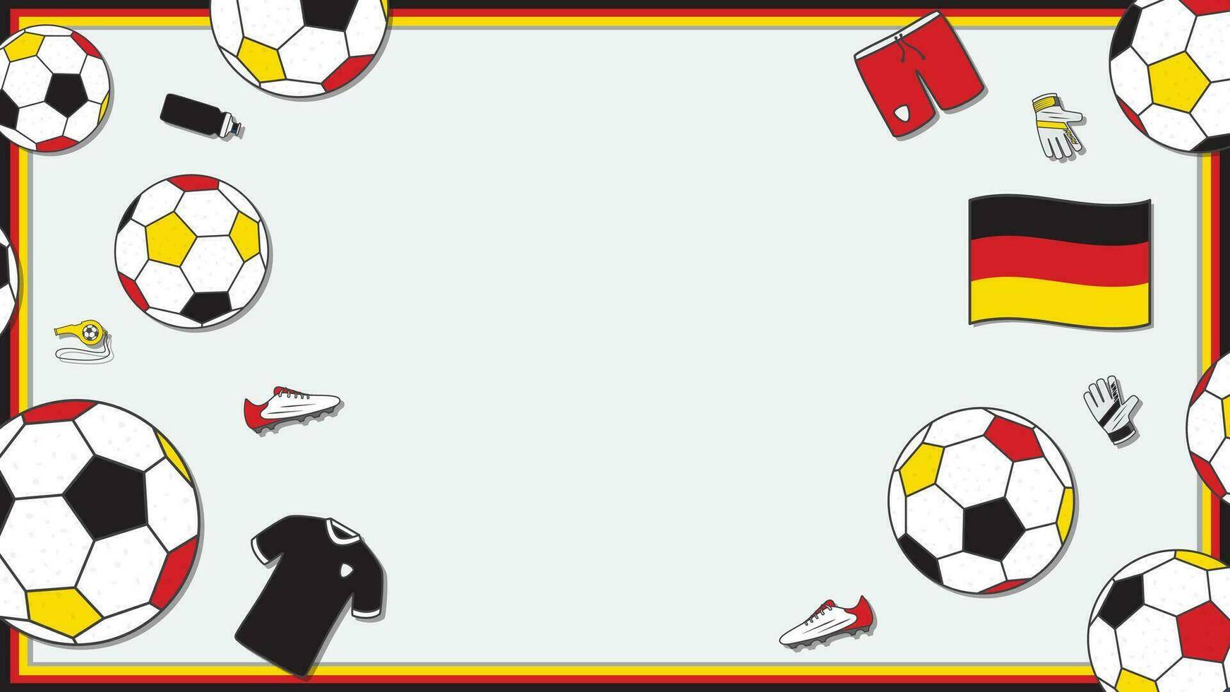 Football Background Design Template. Football Cartoon Vector Illustration. Sport In Germany