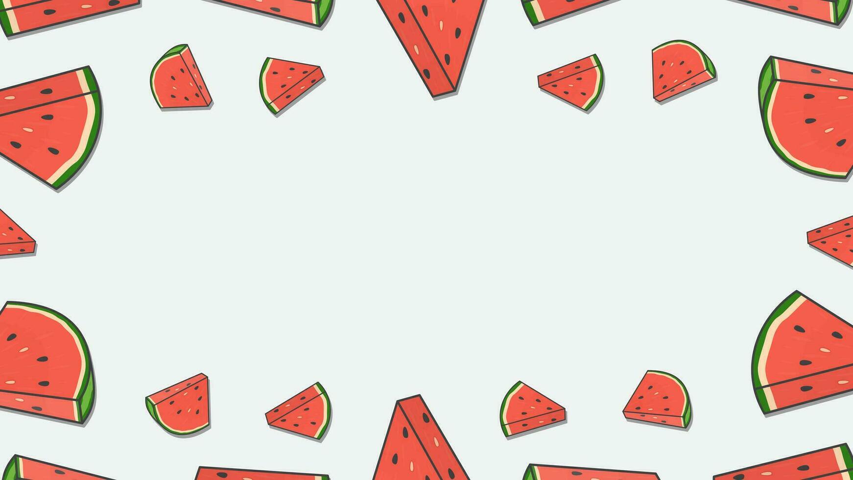Watermelon Fruit Background Design Template. Watermelon Cartoon Vector Illustration. Nature