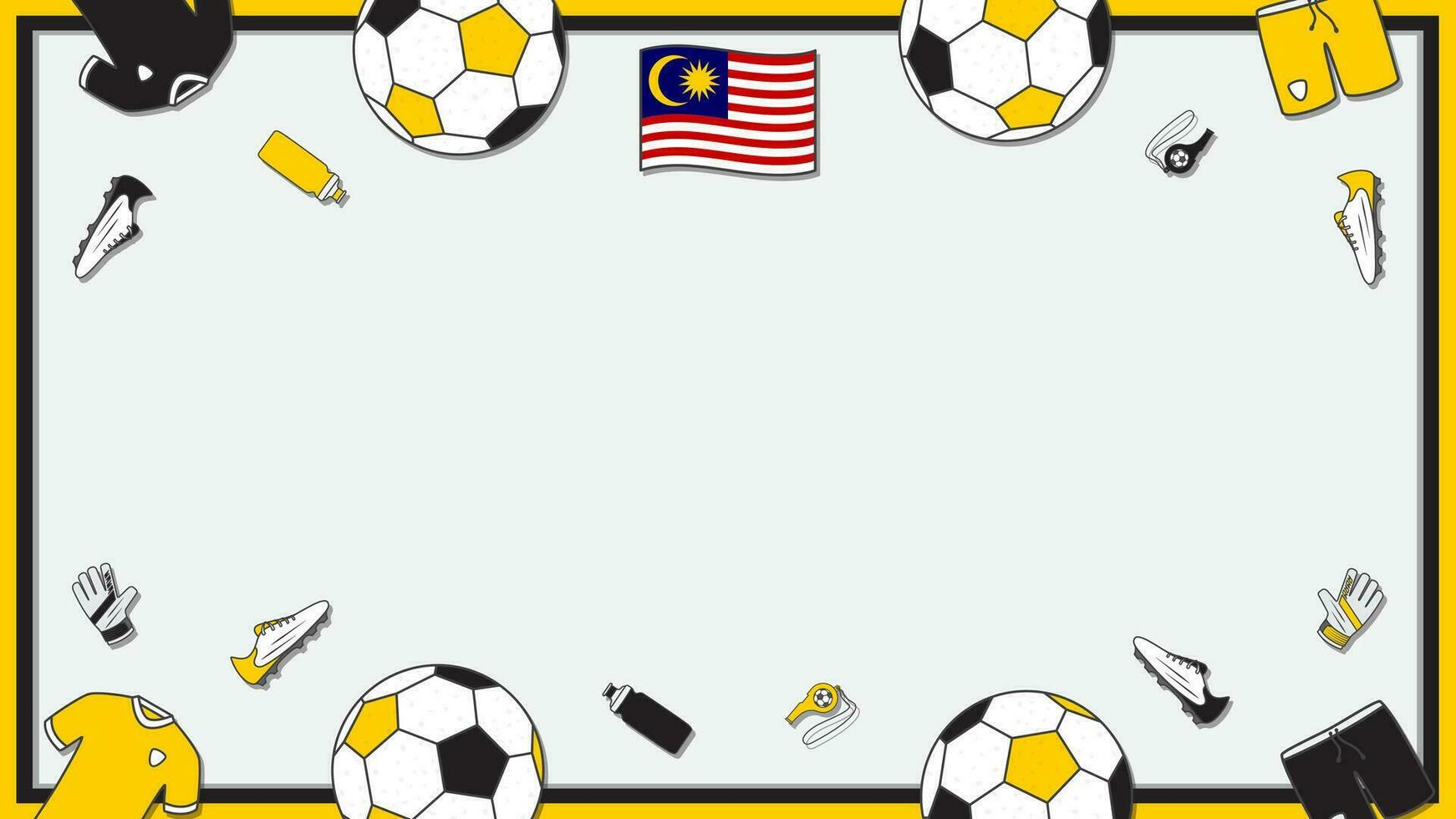 Football Background Design Template. Football Cartoon Vector Illustration. Championship In Malaysia