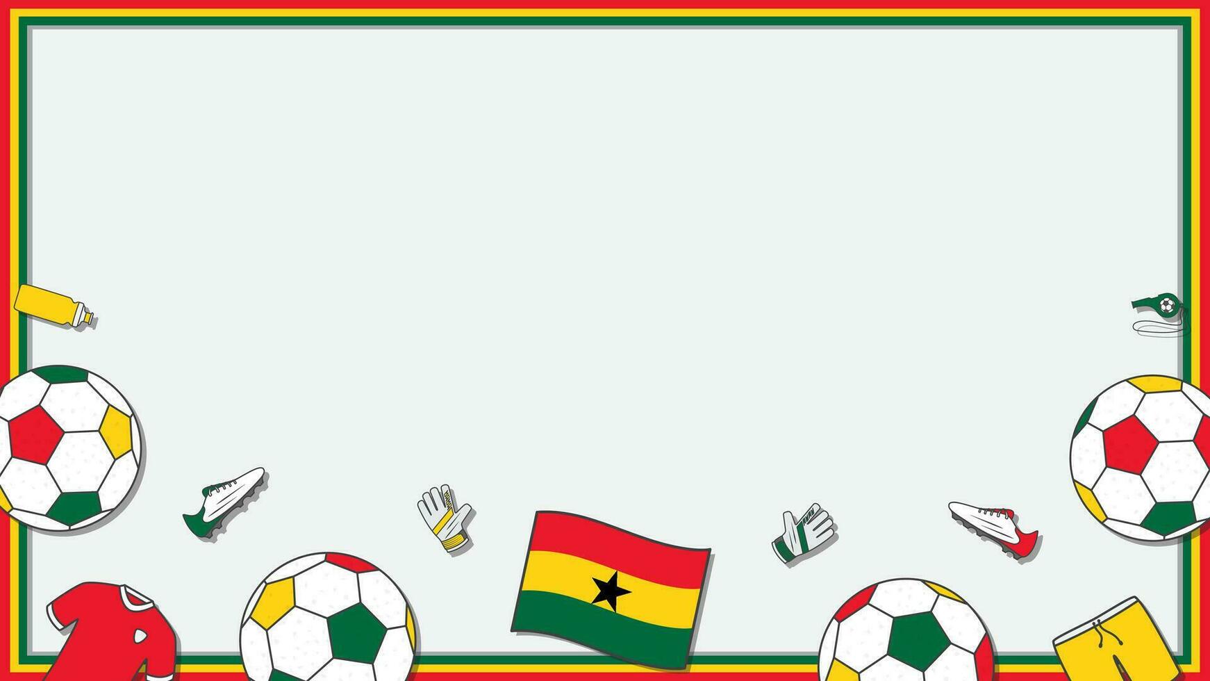 Football Background Design Template. Football Cartoon Vector Illustration. Soccer In Ghana