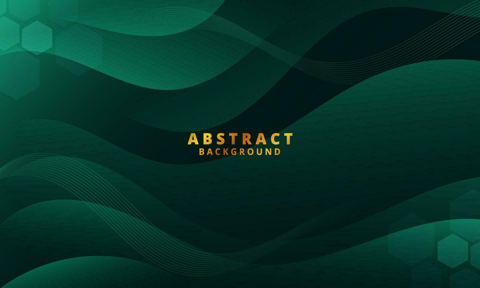Abstract Gradient dark green liquid Wave Background vector