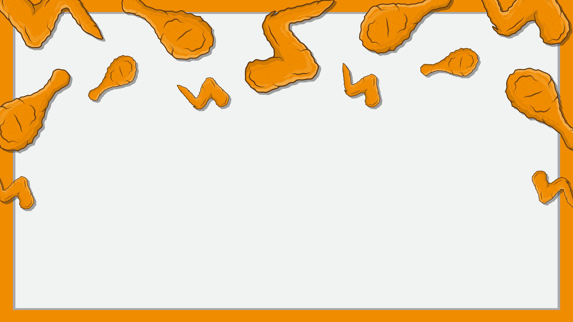 Fried Chicken Background Design Template. Fried Chicken Cartoon Vector