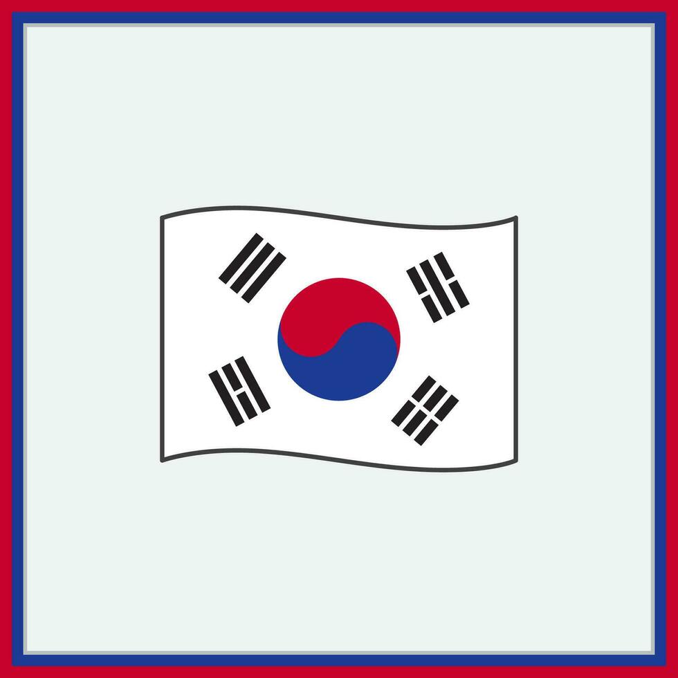 sur Corea bandera dibujos animados vector ilustración. bandera de sur Corea plano icono describir. nacional sur Corea bandera