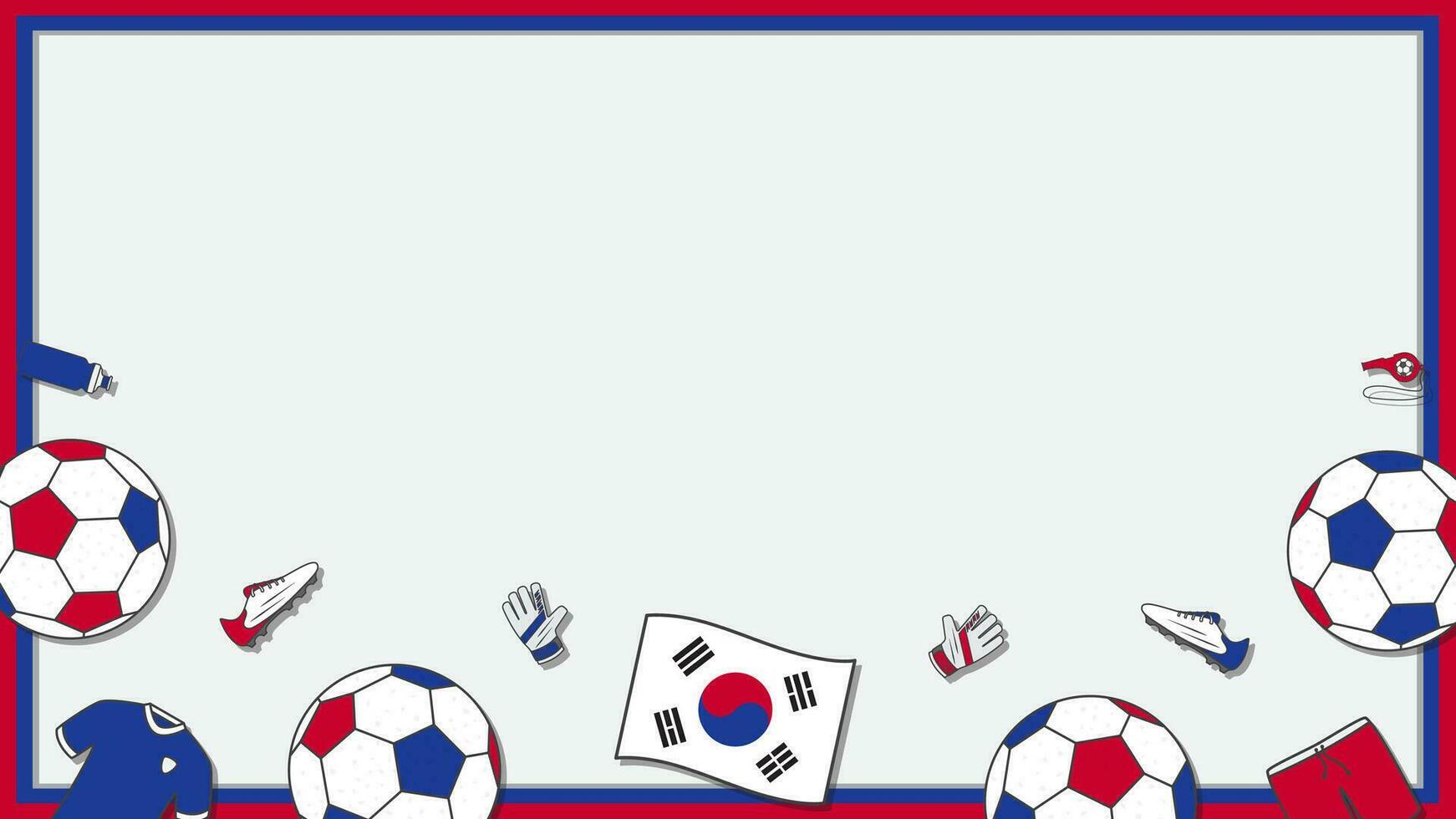 Football Background Design Template. Football Cartoon Vector Illustration. Soccer In South Korea