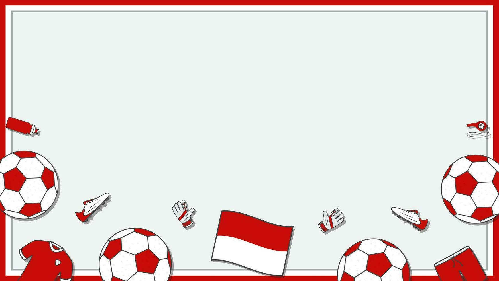 Football Background Design Template. Football Cartoon Vector Illustration. Soccer In Indonesia