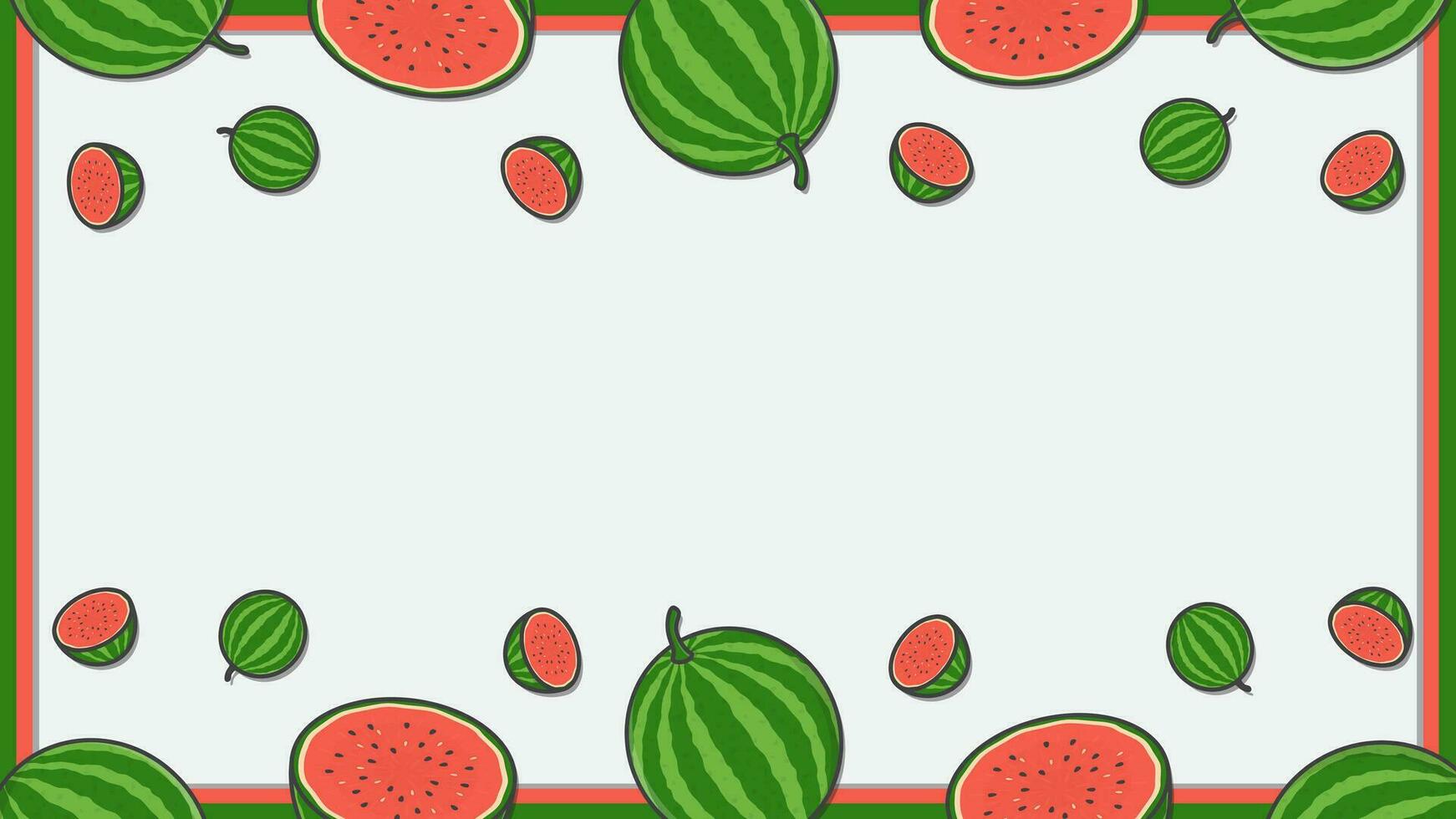 Watermelon Fruit Background Design Template. Watermelon Fruit Cartoon Vector Illustration. Fruit