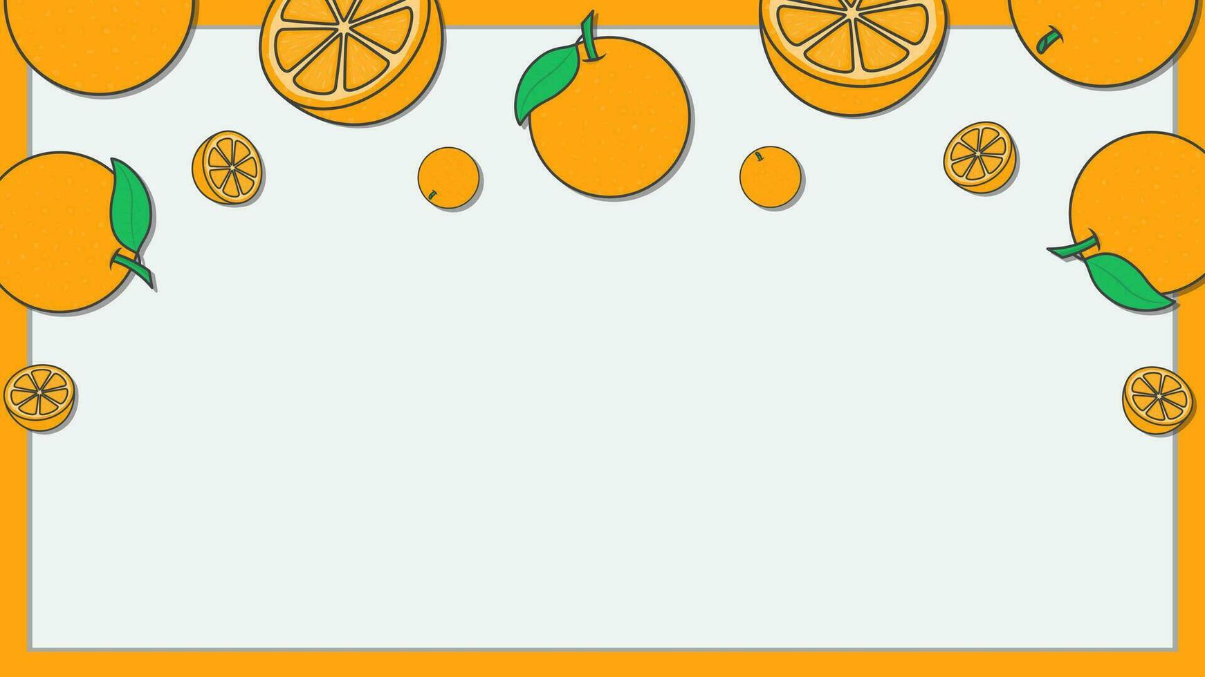 Orange Citrus Fruit Background Design Template. Orange Fruit Cartoon Vector Illustration. Orange Fruit
