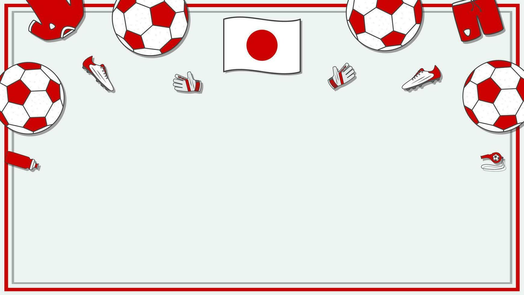 Football Background Design Template. Football Cartoon Vector Illustration. Competition In Japan