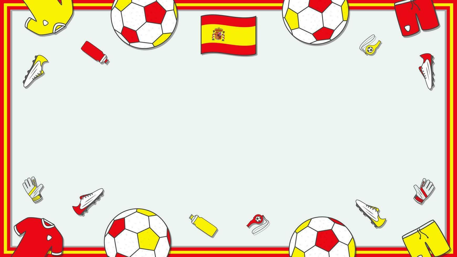 Football Background Design Template. Football Cartoon Vector Illustration. Championship In Spain