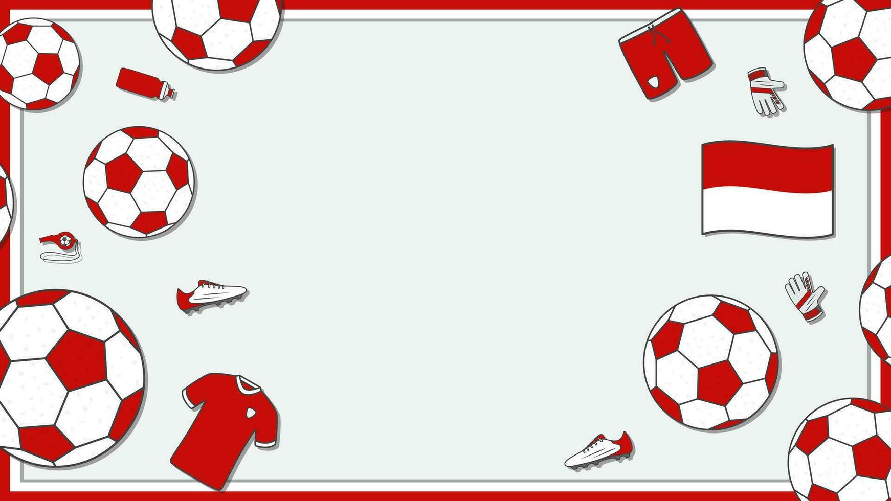 Football Background Design Template. Football Cartoon Vector Illustration. Sport In Indonesia