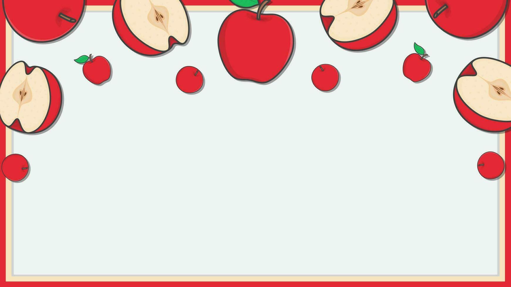 Apple Fruit Background Design Template. Apple Cartoon Vector Illustration. Apple Fruit