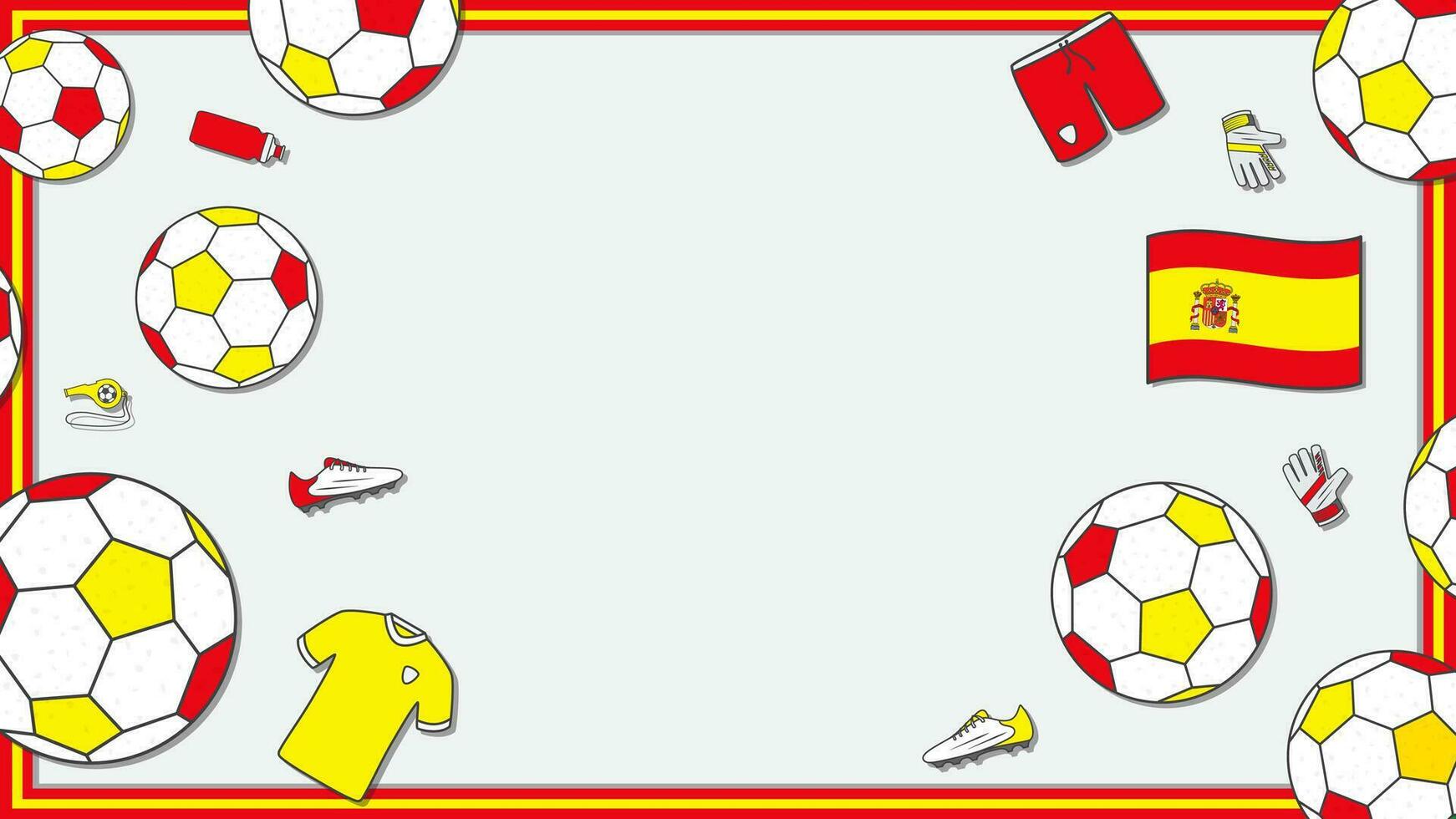 Football Background Design Template. Football Cartoon Vector Illustration. Sport In Spain