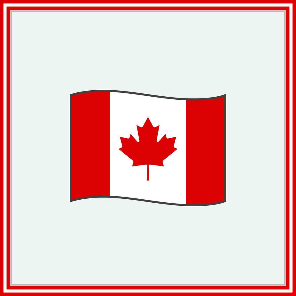 Canadá bandera dibujos animados vector ilustración. bandera de Canadá plano icono describir. nacional Canadá bandera