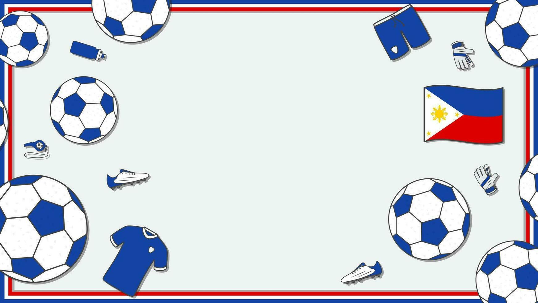 Football Background Design Template. Football Cartoon Vector Illustration. Sport In Philippines