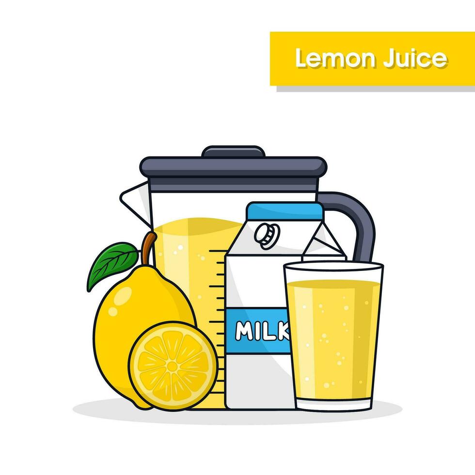 Lemon juice drink background design illustration vector