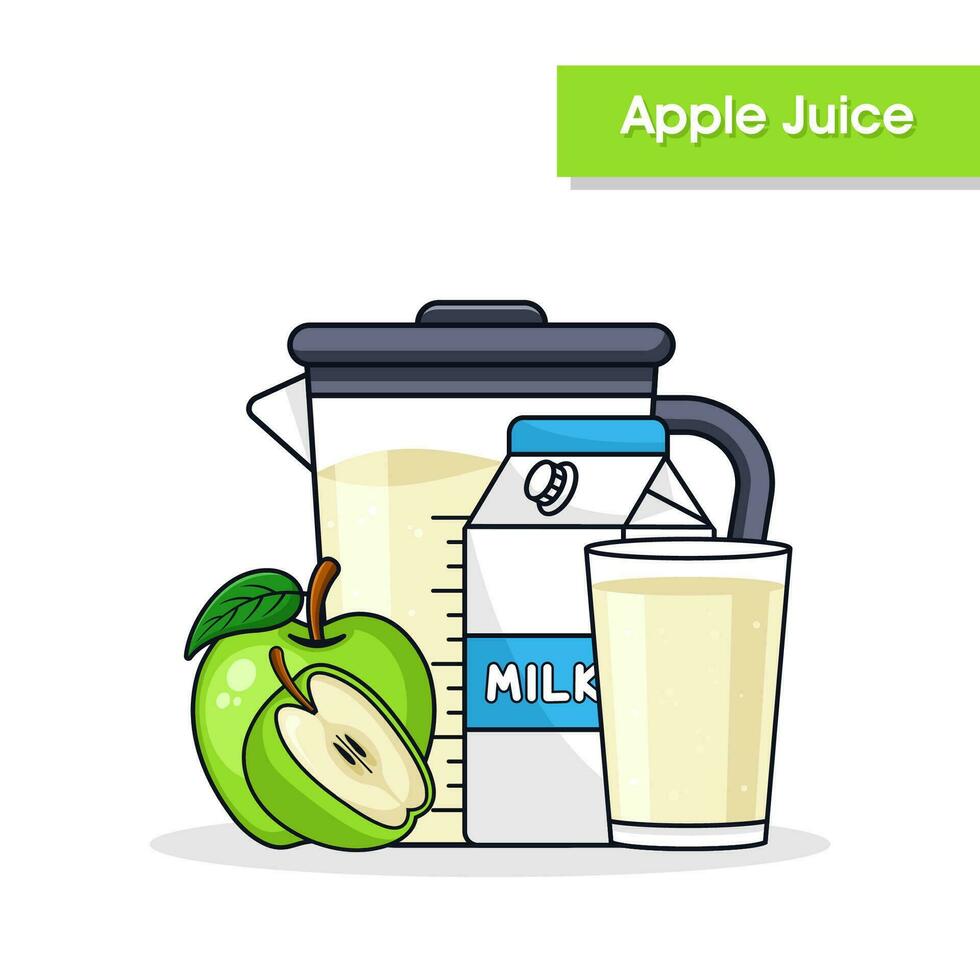 verde manzana jugo bebida antecedentes diseño ilustración vector