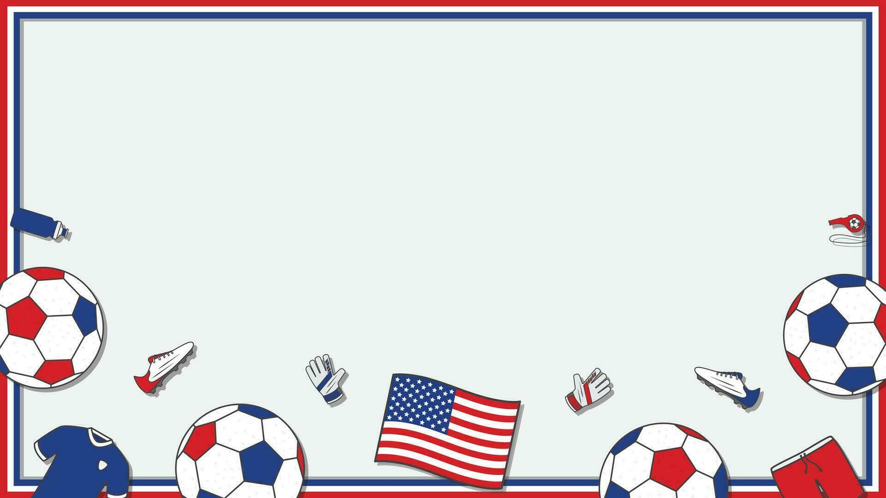 Football Background Design Template. Football Cartoon Vector Illustration. Soccer In United States