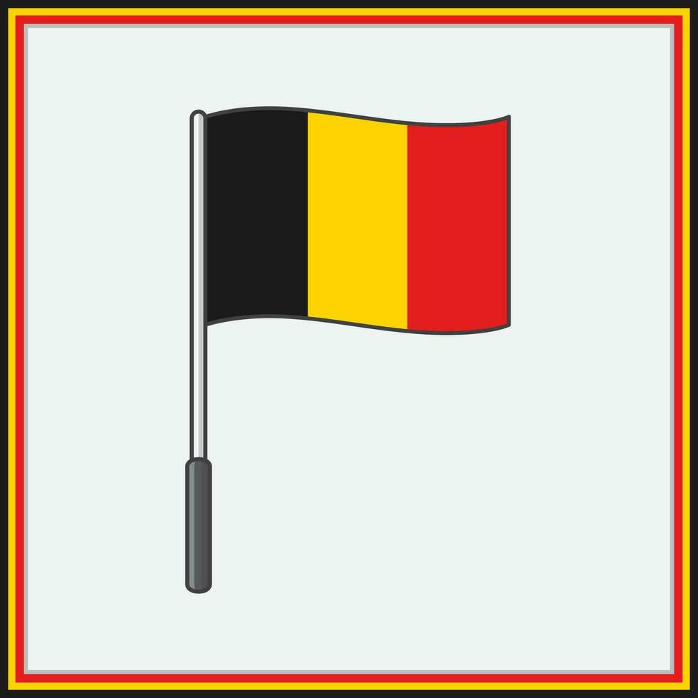 Belgium Flag Cartoon Vector Illustration. Flag of Belgium Flat Icon Outline