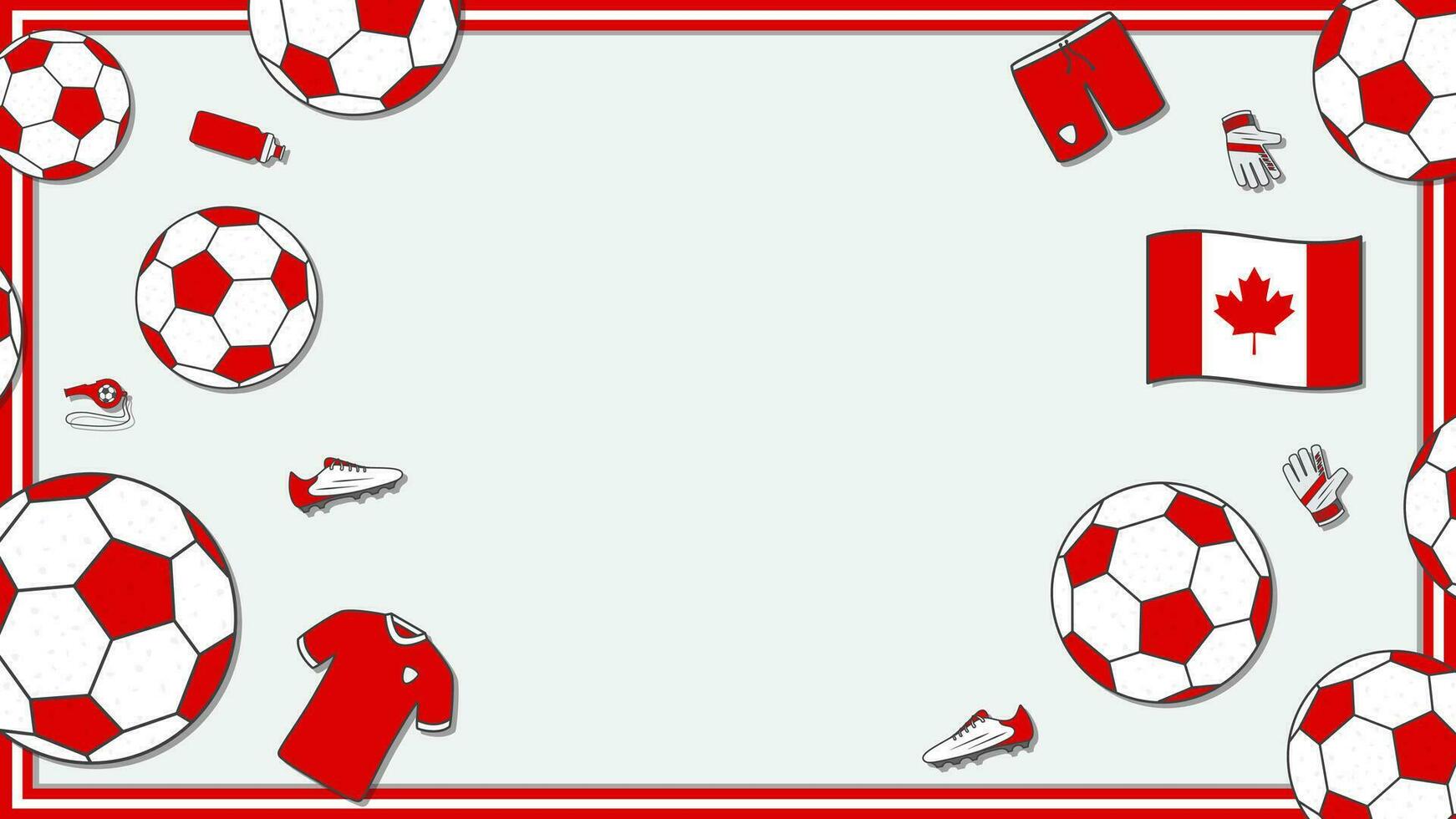 Football Background Design Template. Football Cartoon Vector Illustration. Sport In Canada