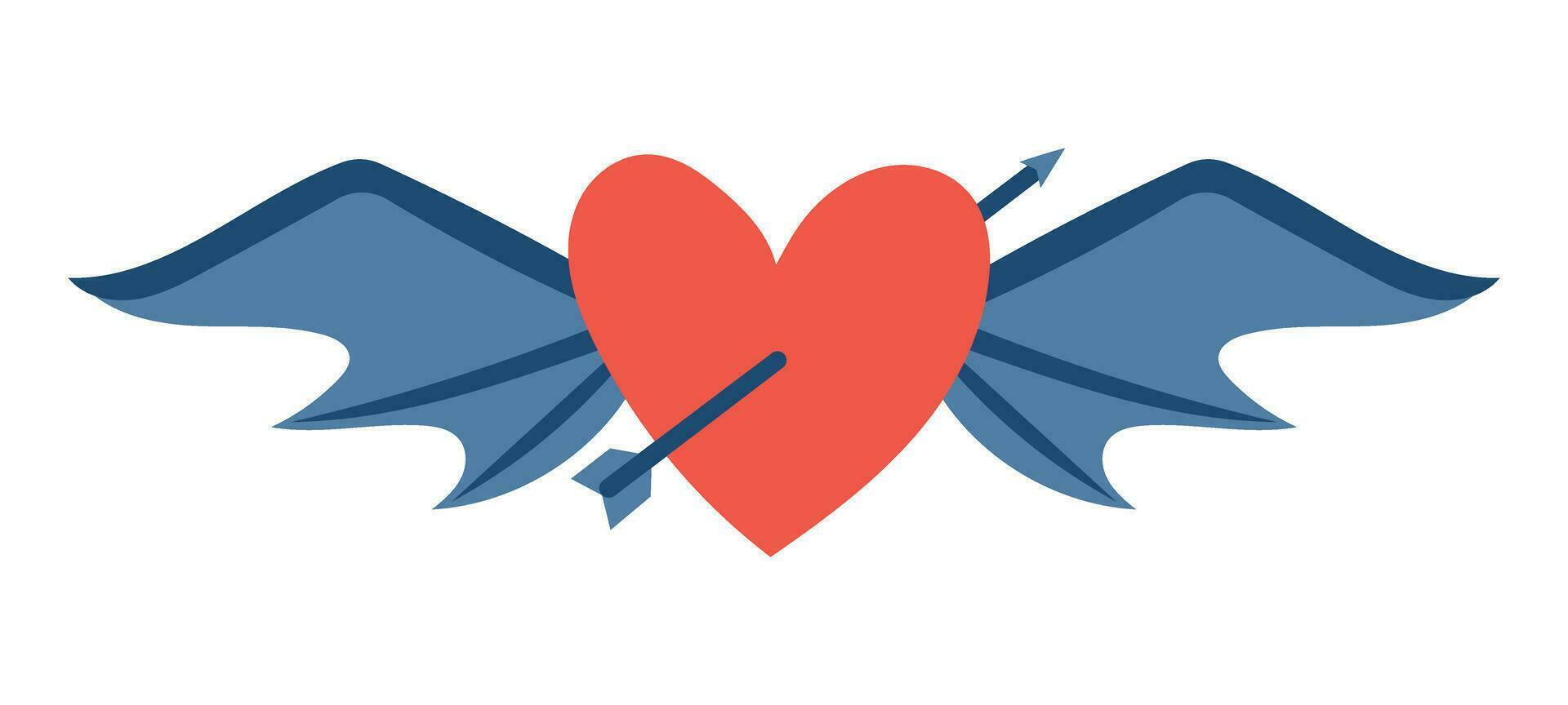 heart with devil wings vector illustration