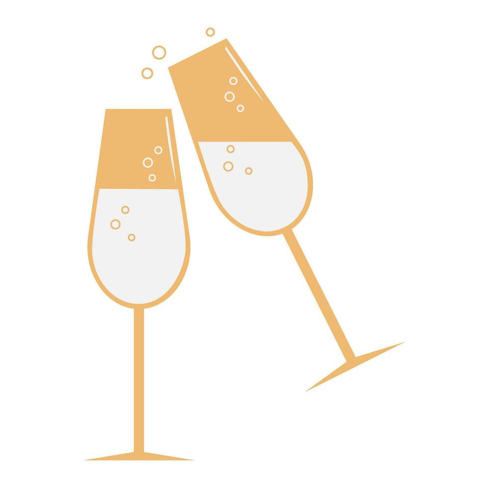glass of champagne vector illustration