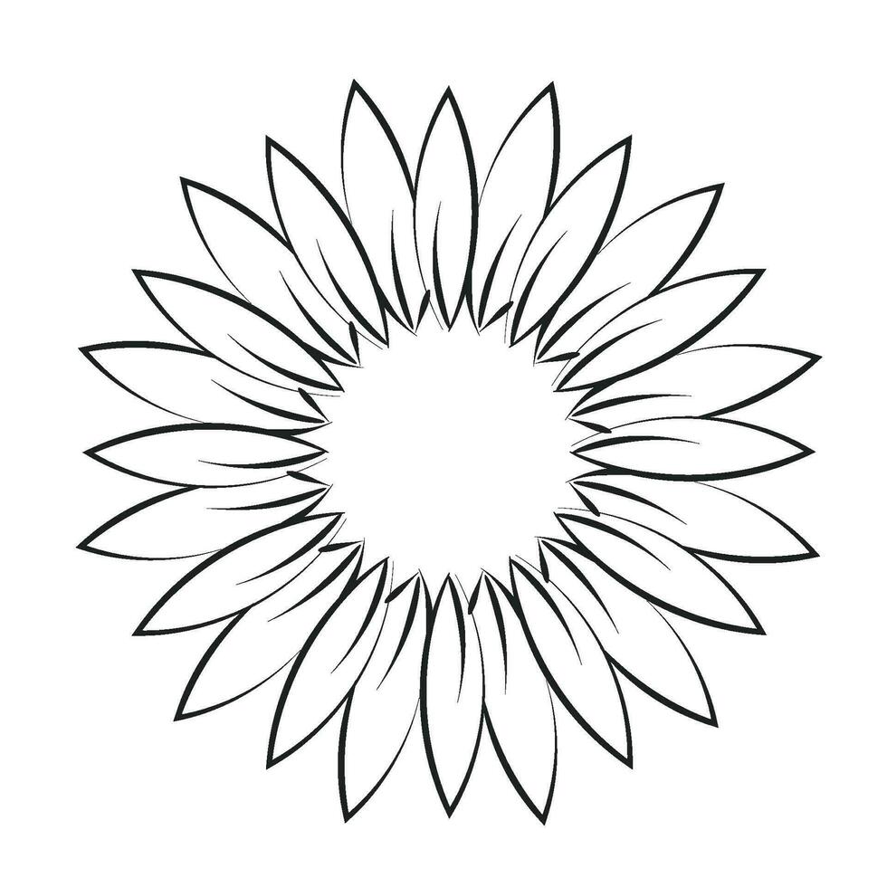 Flower Line Art for print or use as tattoo design vector