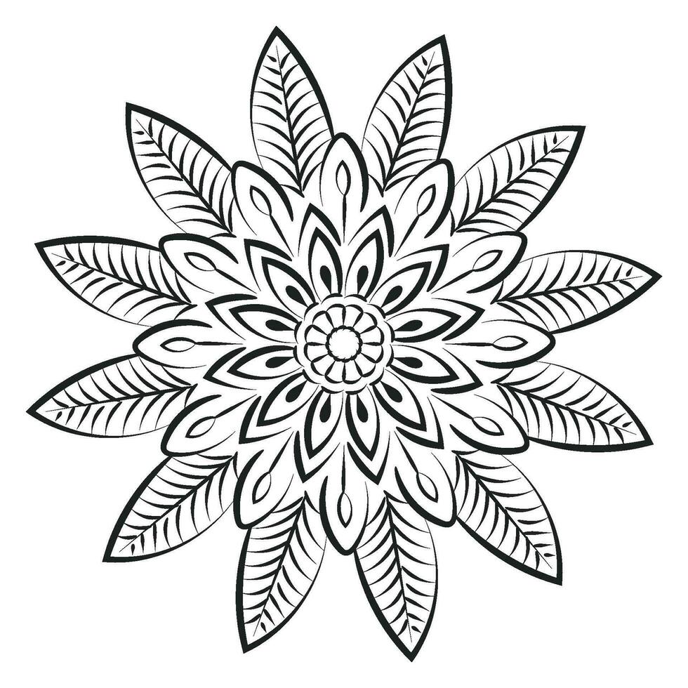 Flower Line Art for print or use as tattoo design vector