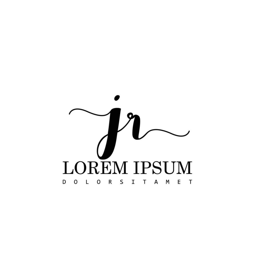 JR Initial Handwriting Template Design vector