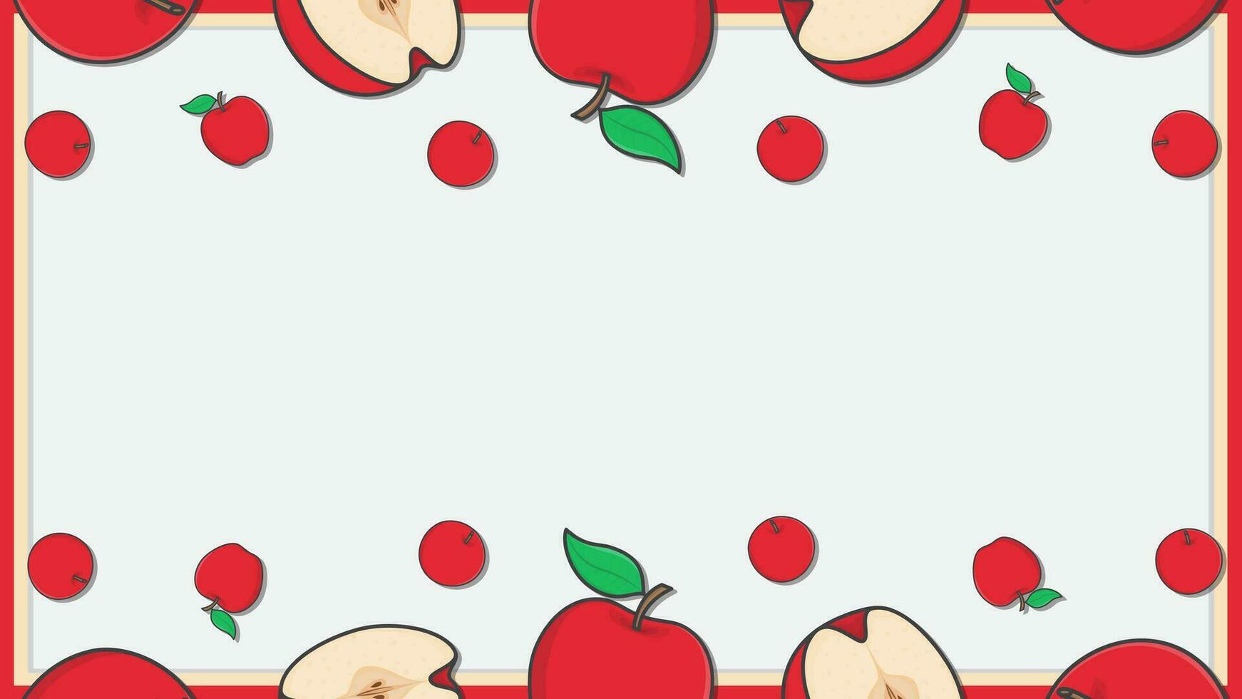 Apple Fruit Background Design Template. Apple Cartoon Vector Illustration. Apple