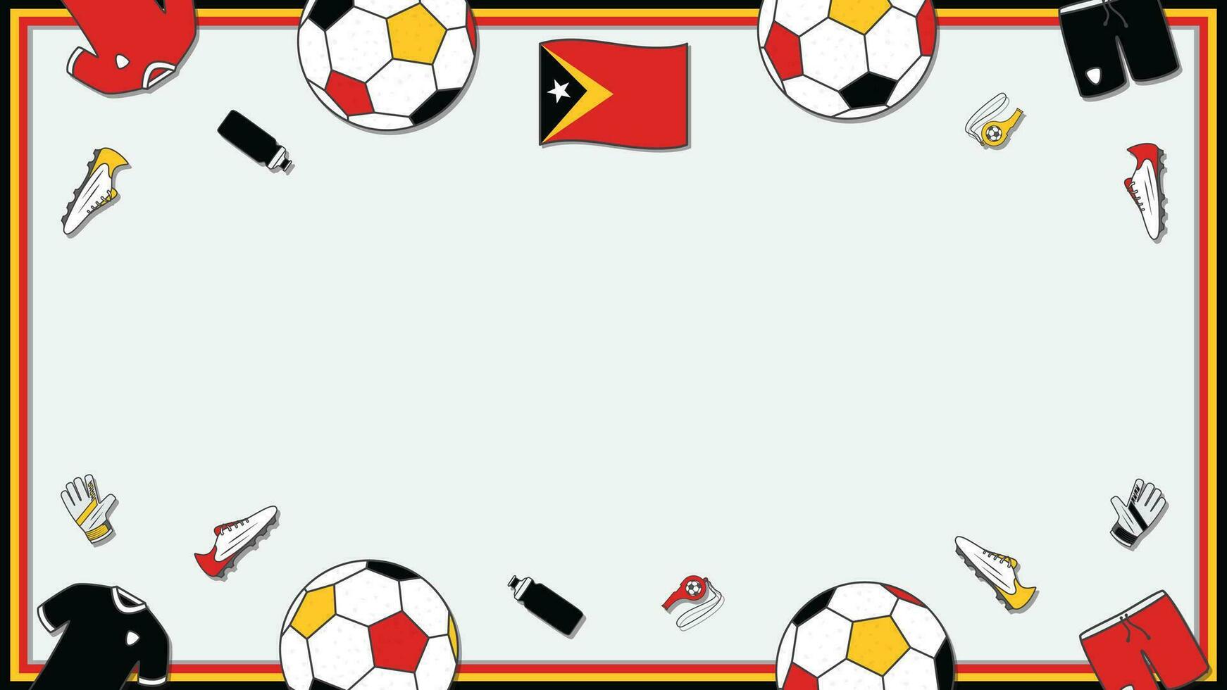 Football Background Design Template. Football Cartoon Vector Illustration. Championship In Timor Leste