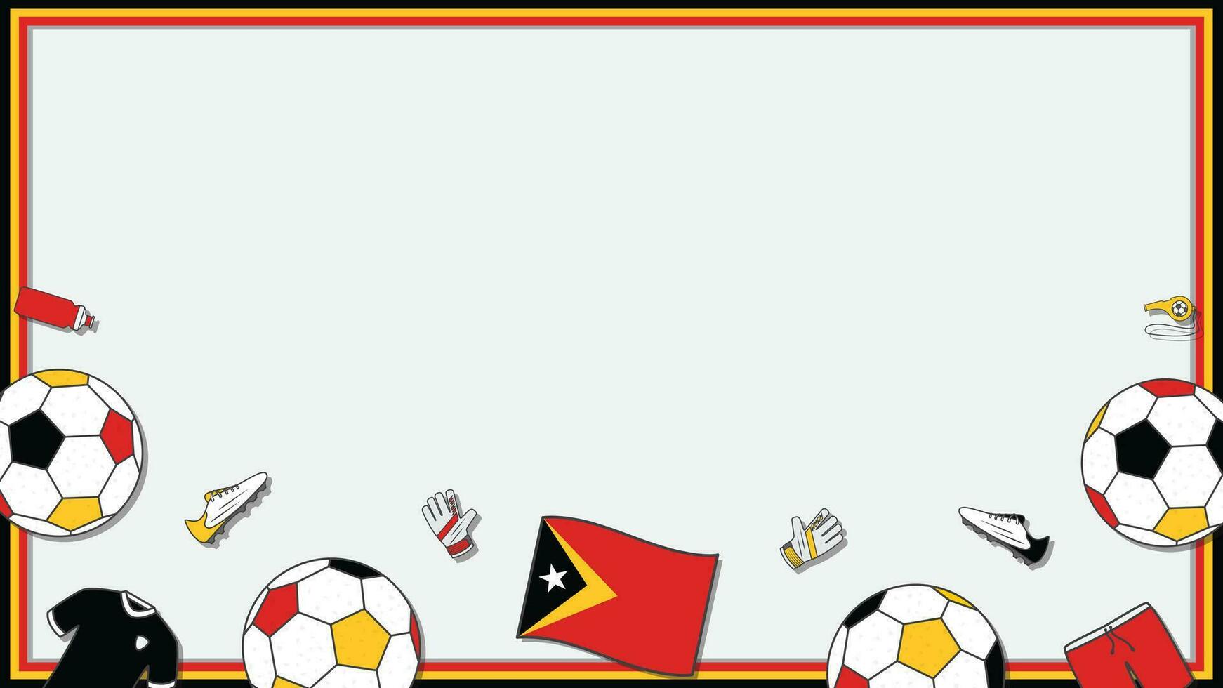 Football Background Design Template. Football Cartoon Vector Illustration. Soccer In Timor Leste