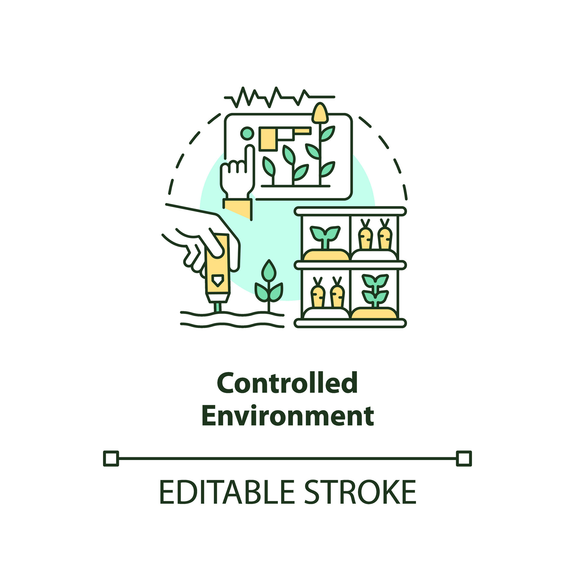 2D customizable controlled environment icon representing vertical