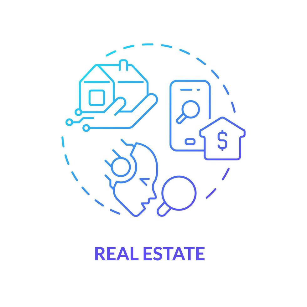 Gradient real estate icon concept, isolated vector, AI for SEO thin line illustration vector