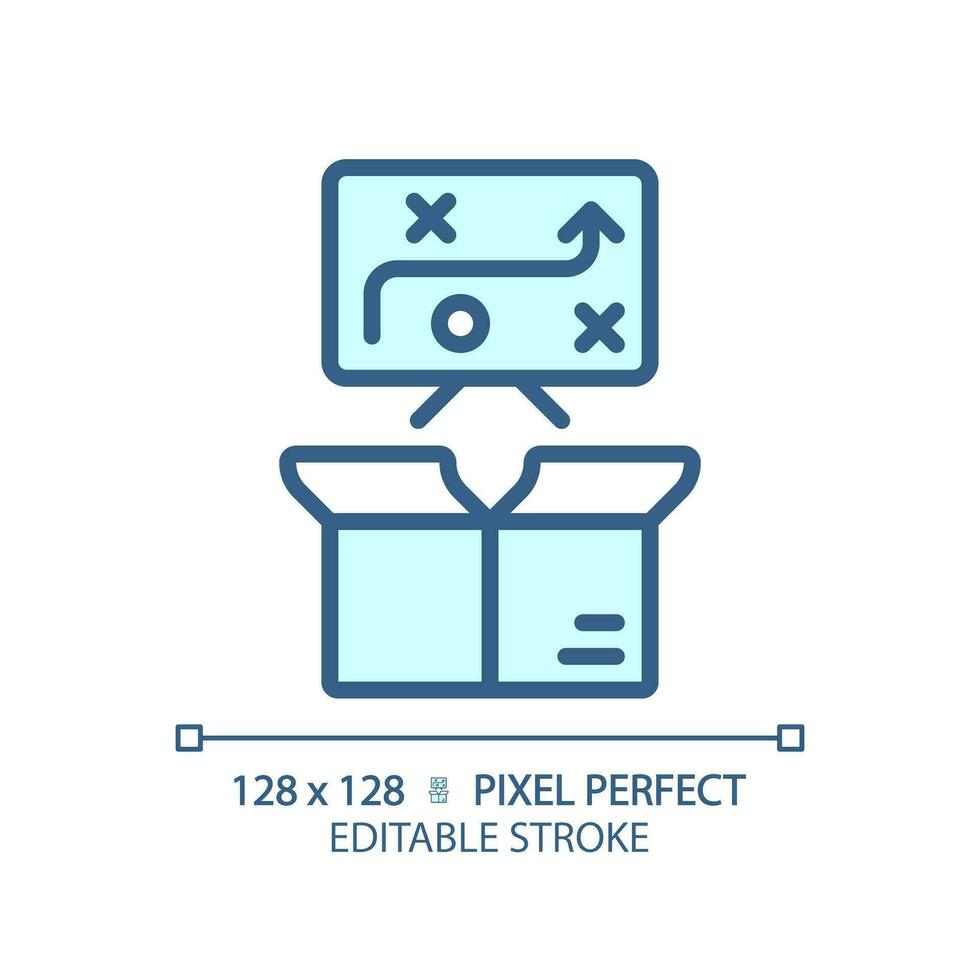 Pixel perfect editable blue performance method icon, isolated vector, product management thin line illustration. vector
