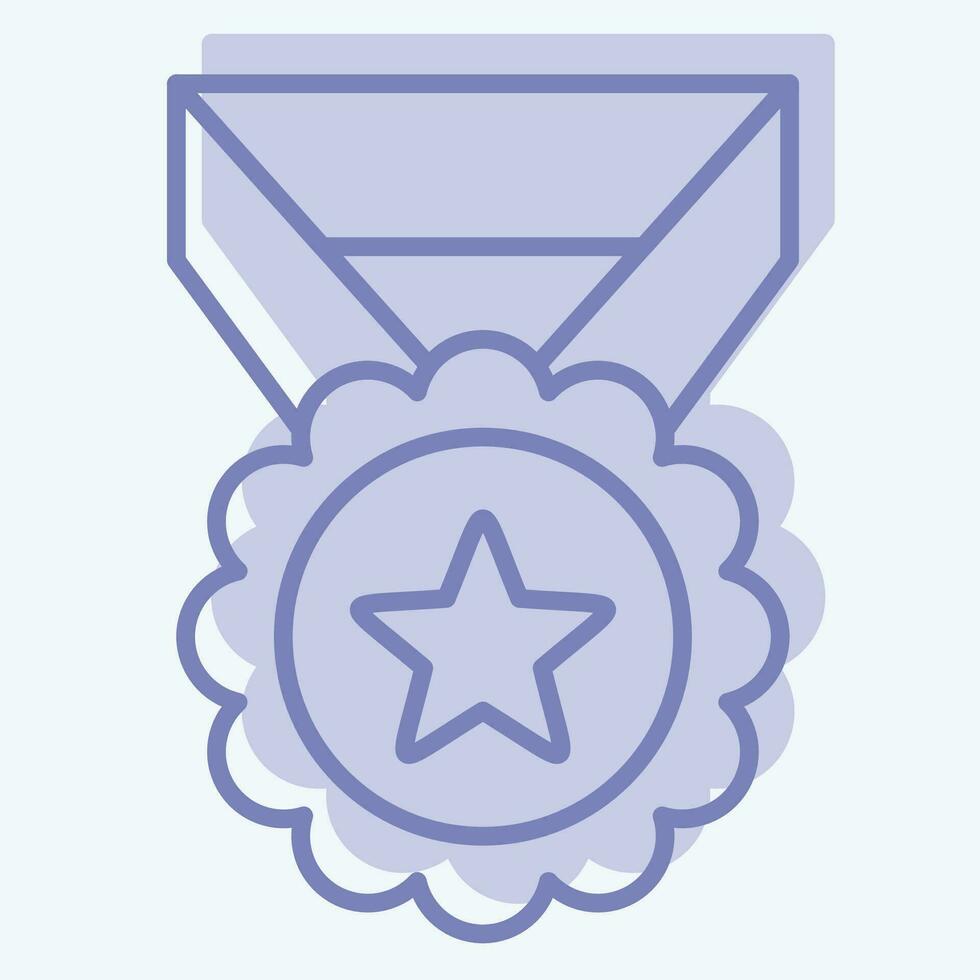 icono medalla 2. relacionado a premio símbolo. dos tono estilo. sencillo diseño editable. sencillo ilustración vector