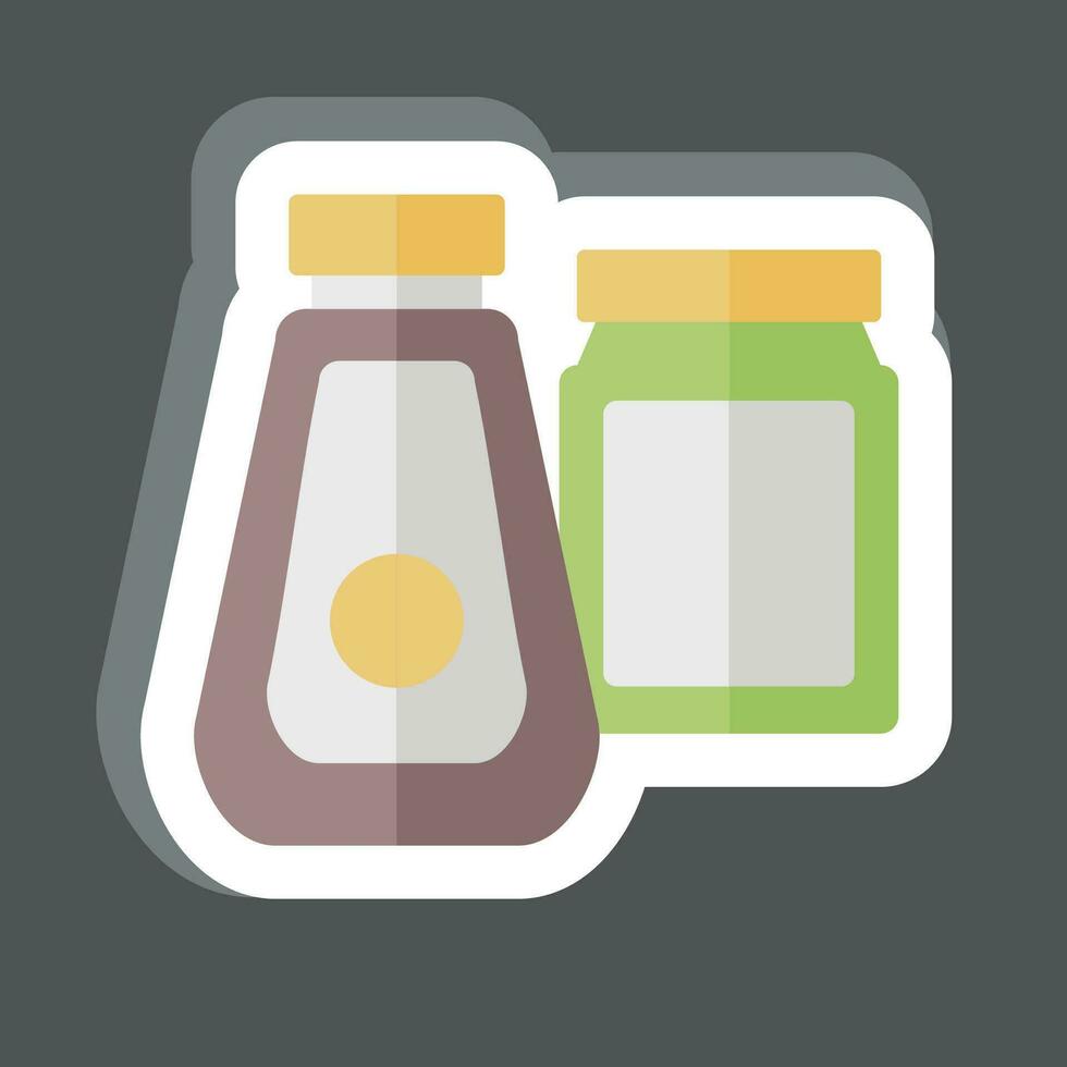 Sticker Seasonings. related to Camping symbol. simple design editable. simple illustration vector