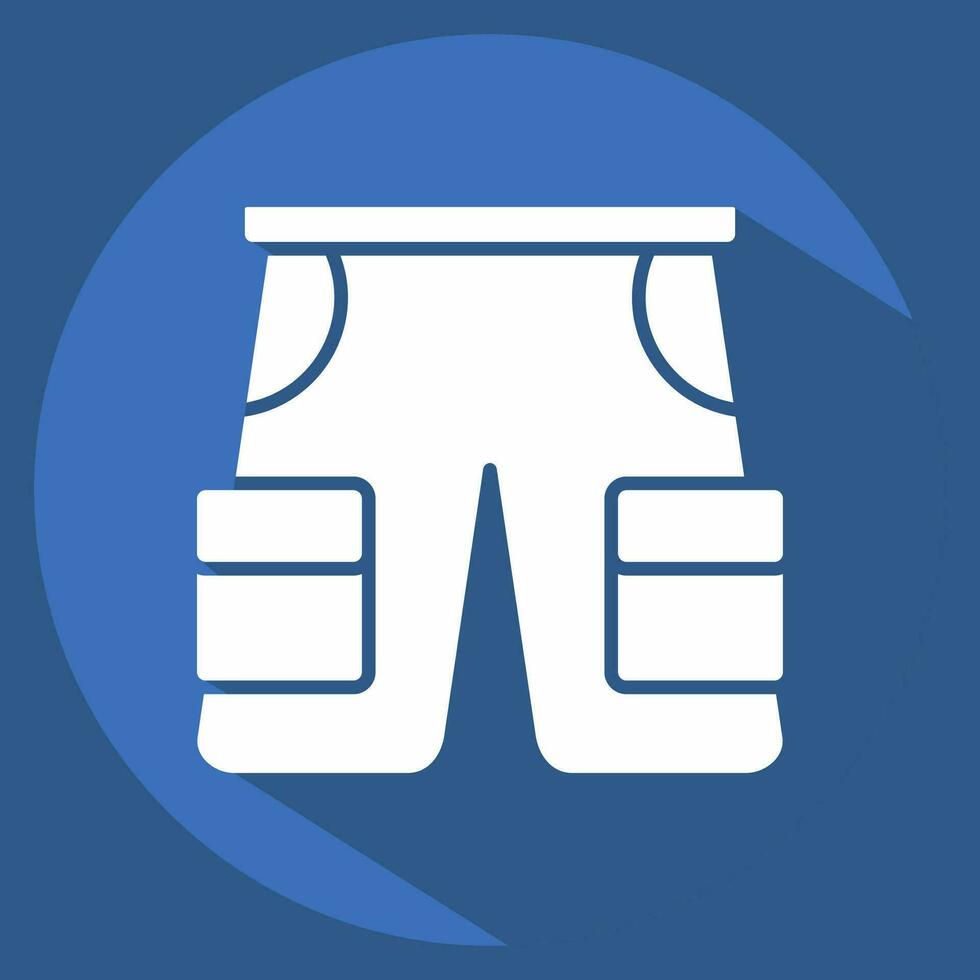 Icon Shorts. related to Camping symbol. long shadow style. simple design editable. simple illustration vector