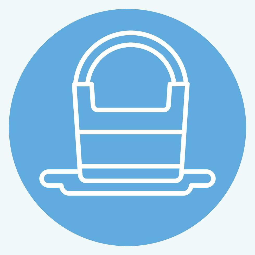 Icon Water Bucket. related to Camping symbol. blue eyes style. simple design editable. simple illustration vector