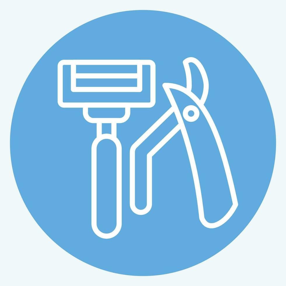 Icon Razor. related to Bathroom symbol. blue eyes style. simple design editable. simple illustration vector