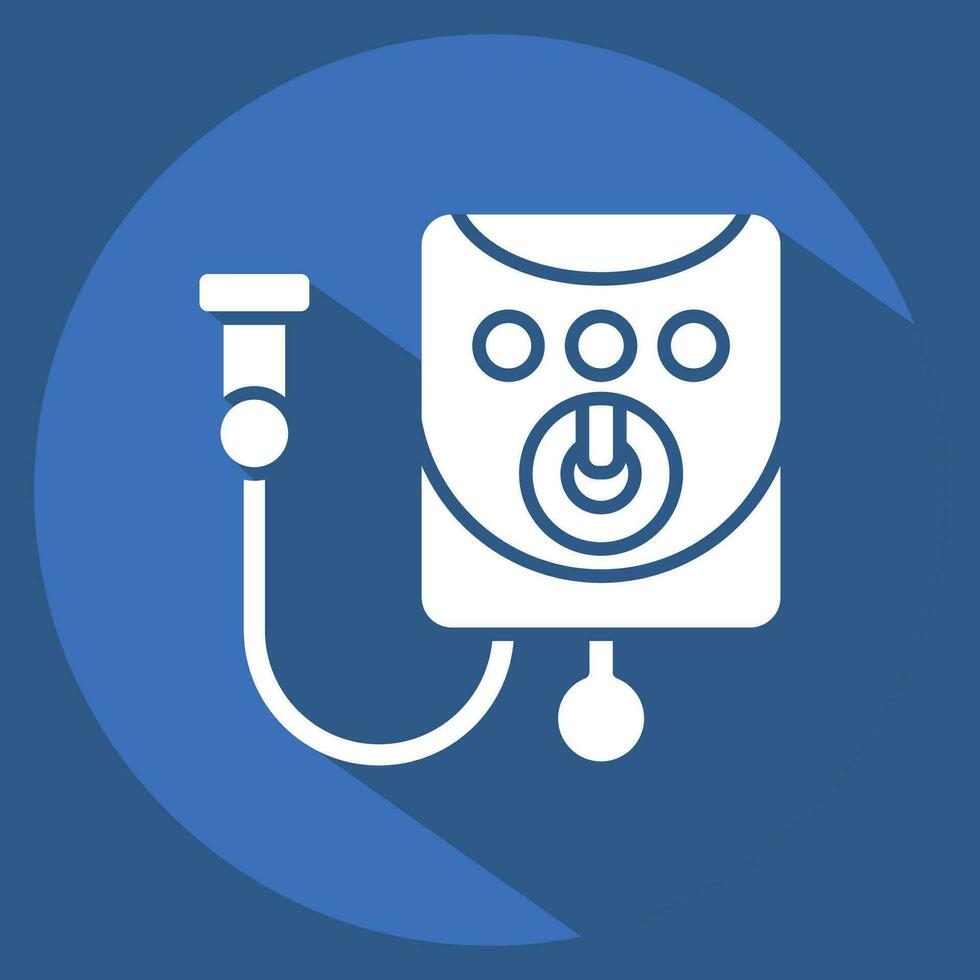Icon Water Heater. related to Bathroom symbol. long shadow style. simple design editable. simple illustration vector