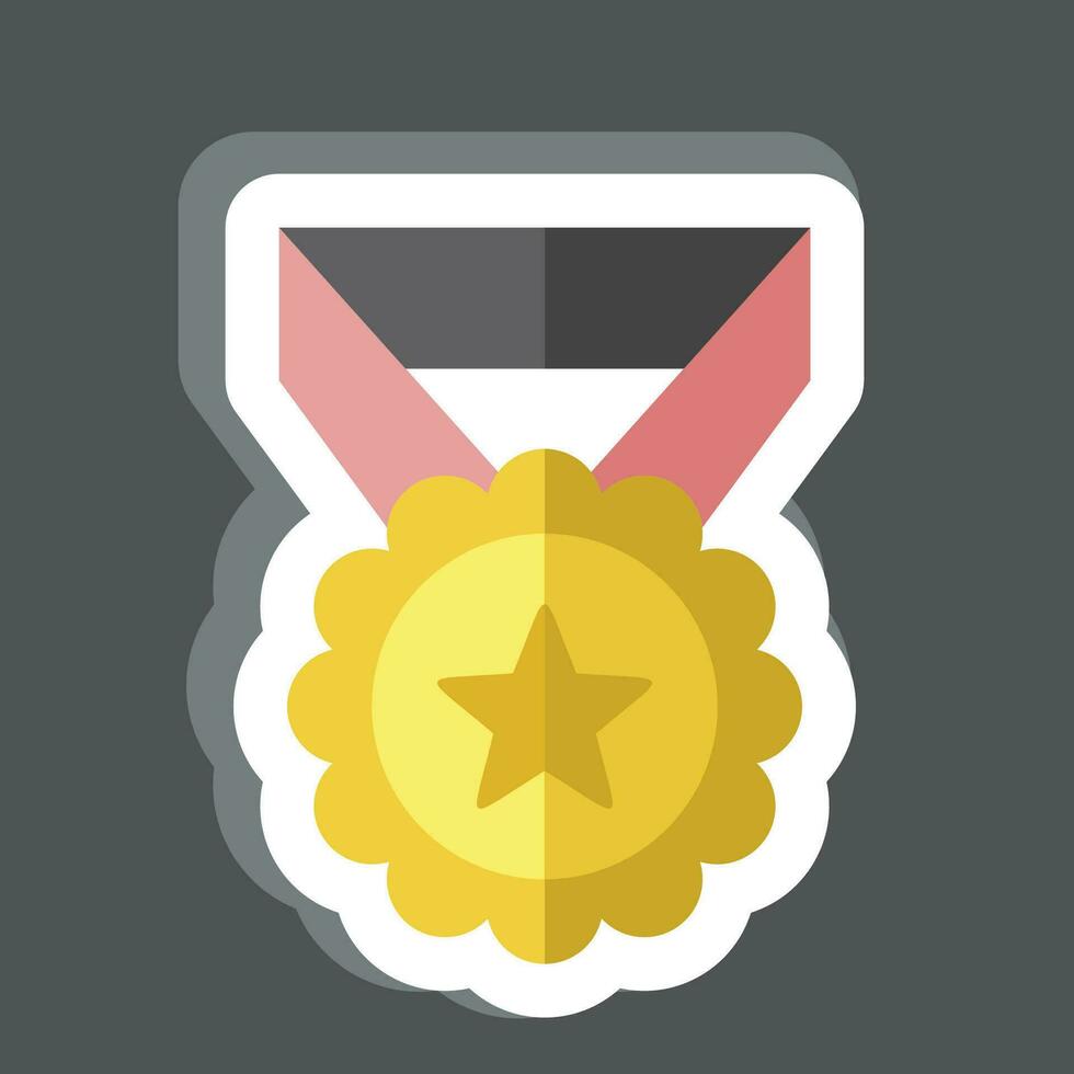 Sticker Medal 2. related to Award symbol. simple design editable. simple illustration vector