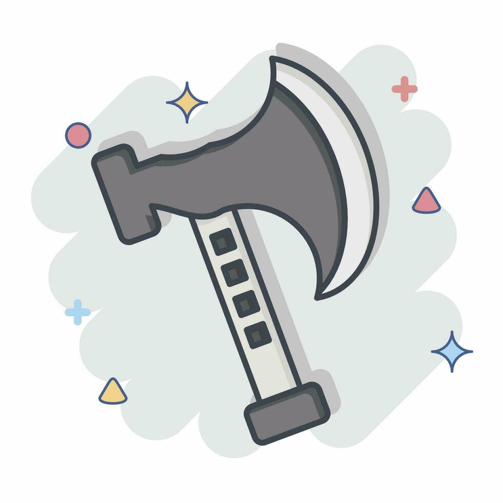 Icon Axe. related to Camping symbol. comic style. simple design editable. simple illustration vector