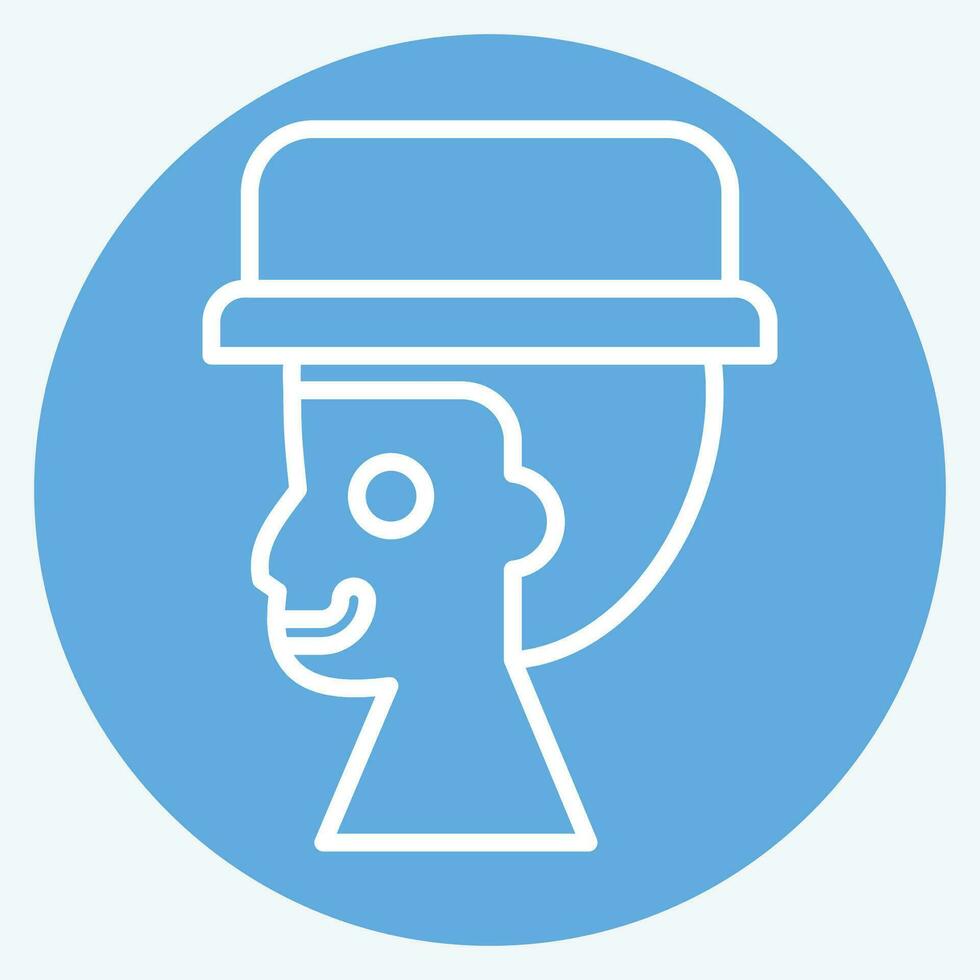 Icon Hat. related to Camping symbol. blue eyes style. simple design editable. simple illustration vector