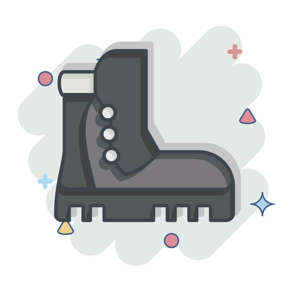 Icon Boots. related to Camping symbol. comic style. simple design editable. simple illustration vector