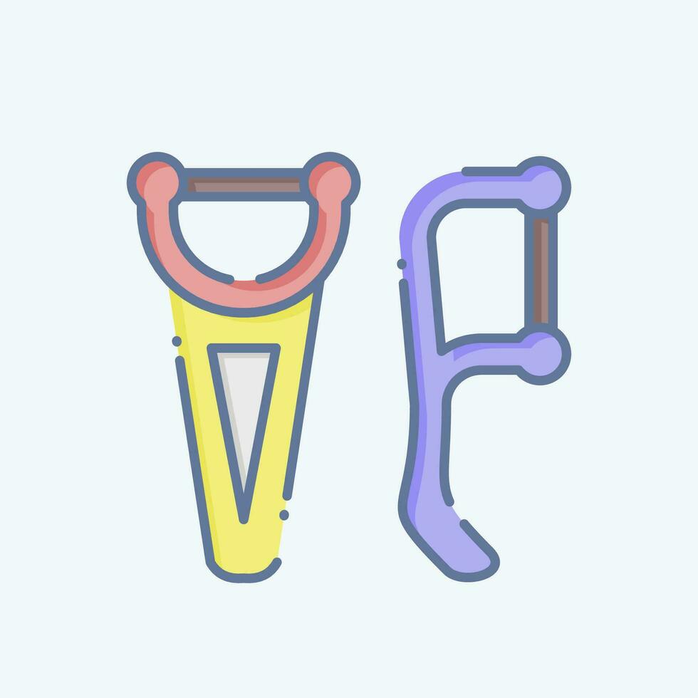 Icon Floss. related to Bathroom symbol. doodle style. simple design editable. simple illustration vector