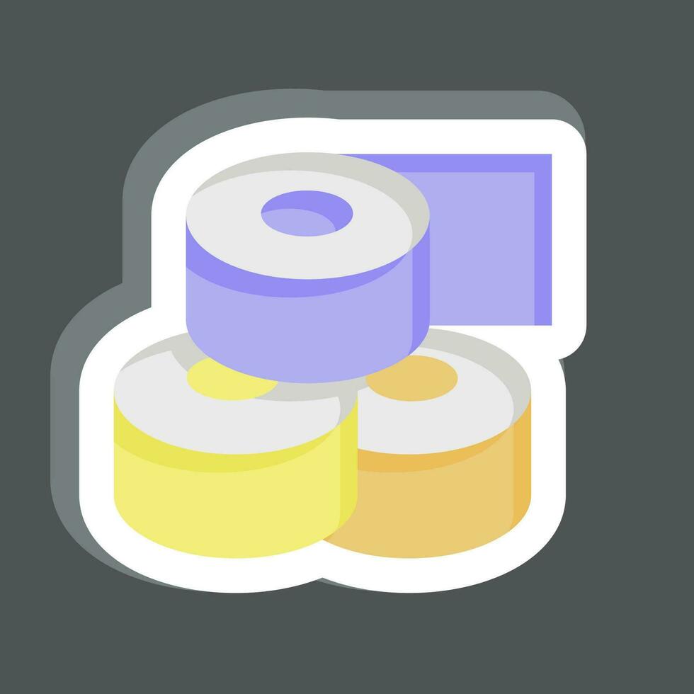 Sticker Toilet Paper. related to Bathroom symbol. simple design editable. simple illustration vector